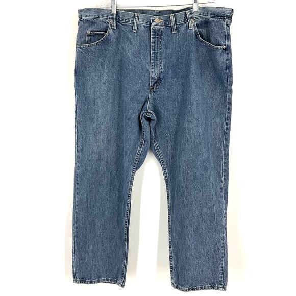 Wrangler Men’s Relaxed Fit Straight Leg Jeans Blue Size 44x30 - Picture 5 of 5
